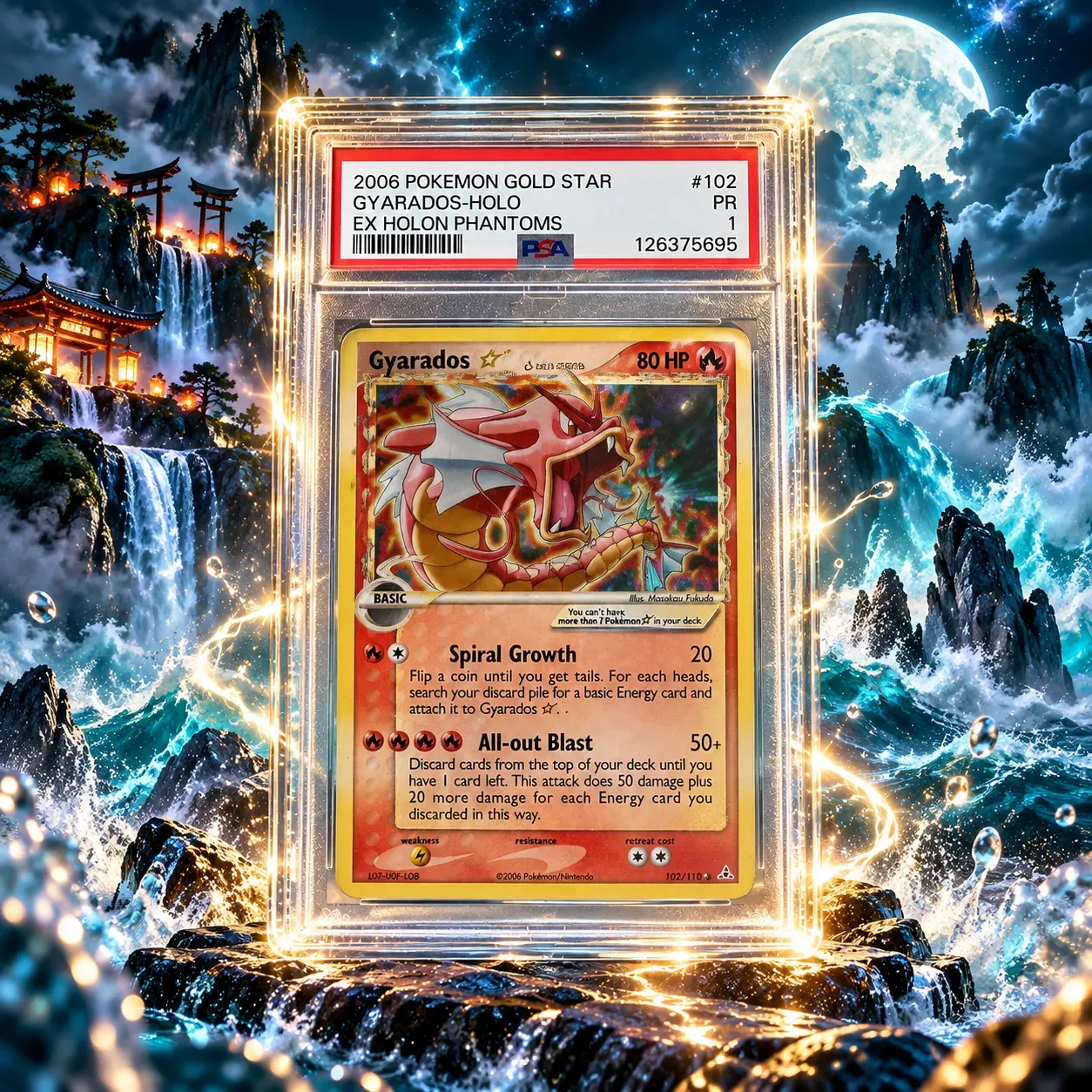 Gyarados Gold Star, EX Holon Phantoms (2006), PSA 1